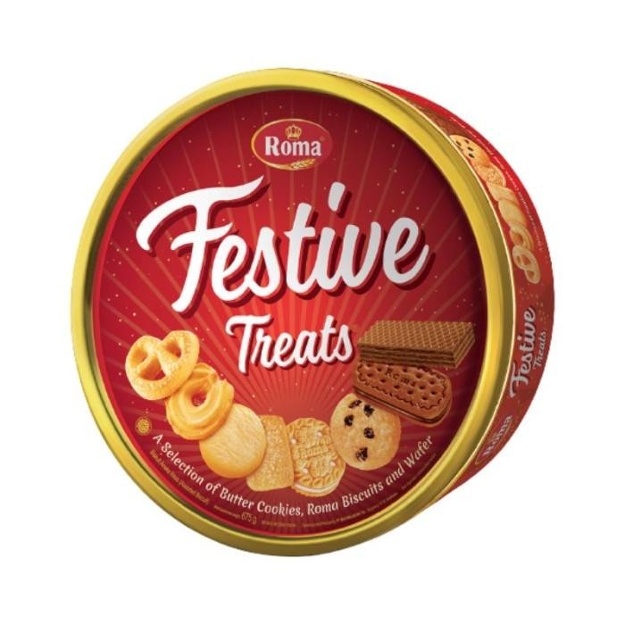 

Roma Festive Treats Butter Cookies Wafer Biscuit Kaleng 675gr