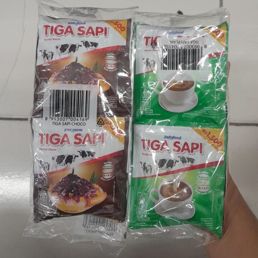 

Tiga Sapi Susu Kental Manis Putih / Coklat ( isi 6 sachet )