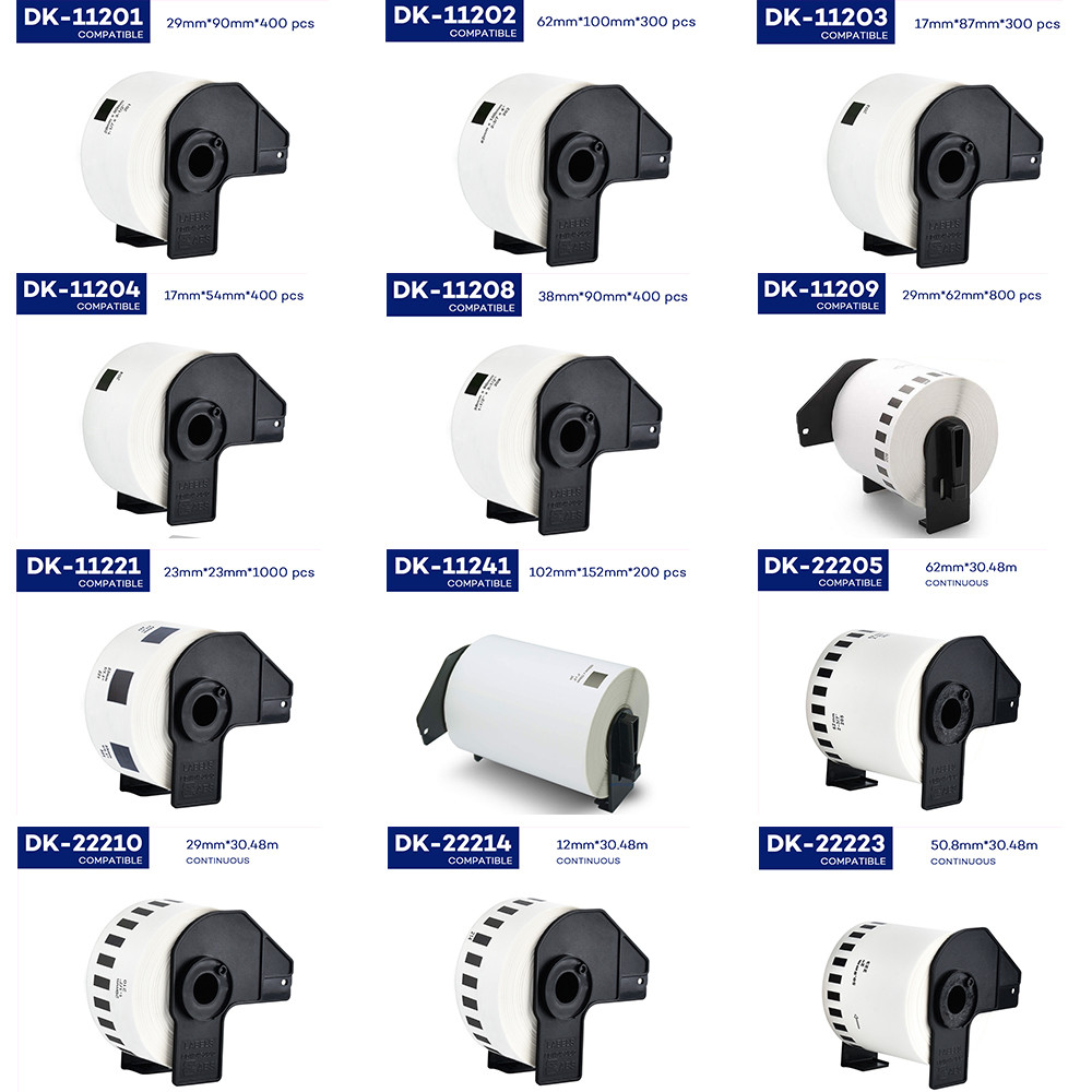 

2Rolls Thermal Paper Compatible for Brother Label Printer DK-22205 Continuous DK-11204 Die-Cut Standard Address Labels for QL570