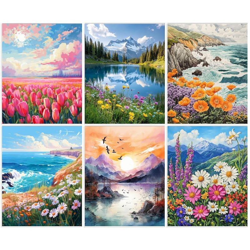 

GATYZTORY Diy Oil Painting By Numbers Landsape Acrylic Paint Modern Wall Art Frameless Hand Painted Canvas For Home Decor