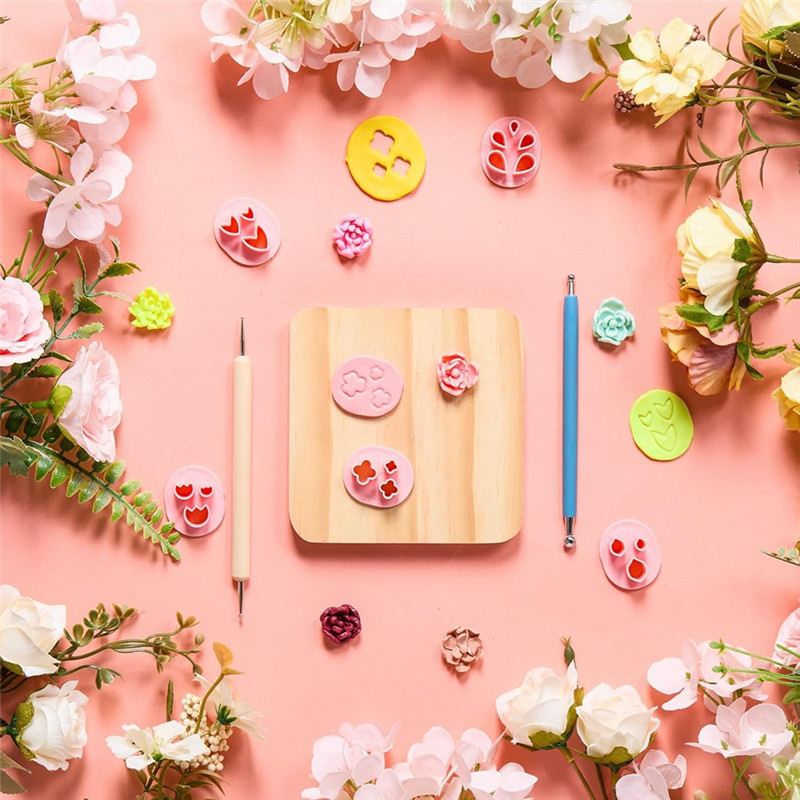 

AB42-20 Pcs Mini Petal Clay Cutters Set Clay Flower Molds For Making Earrings Jewelry Mini Making Kit