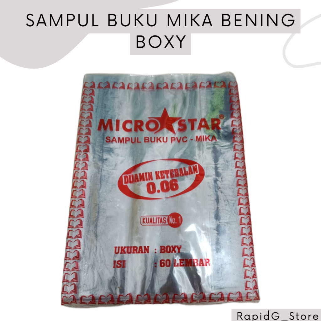 

Sampul Buku Mika Boxy Ukuran Besar Panjang Bening Isi 10 Pcs