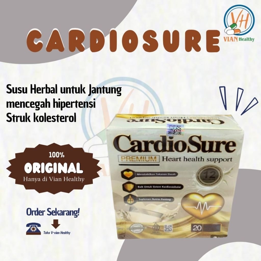 

100% ASLI CARDIOSURE SUSU Herbal Asli Original 100% Atasi Jantung Hipertensi Super Ampuh