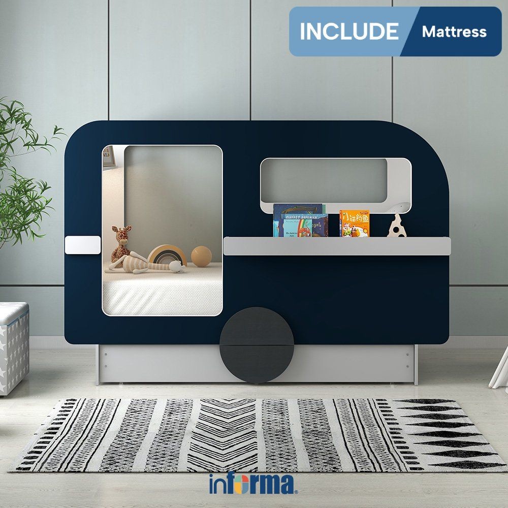 Informa Martin Caravan Set Tempat Tidur Anak - Biru Bed Ranjang Kasur Perabot Tidur Furniture Kamar 