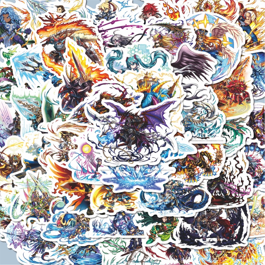 

100PCS Lucu Stiker Game Series Brave Frontier Karakter Mix 6 Stiker Aesthetic Stiker Anti Air Stikers Berperekat Waterproof sticker decal buat Motor Helm Buku Journal Koper Casing HP Laptop Botol Minum Hadiah anak