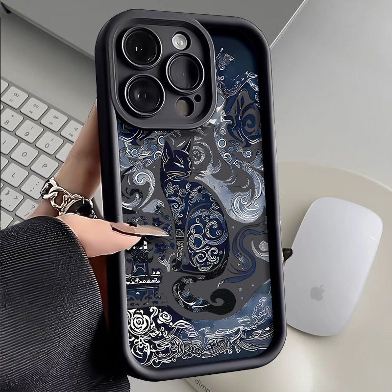 Kucing keren Casing Untuk IPhone 16 11 15 13 14 12 Pro Max 7Plus 8Plus SE 2020 XR X XS Max 16 7 8 6S