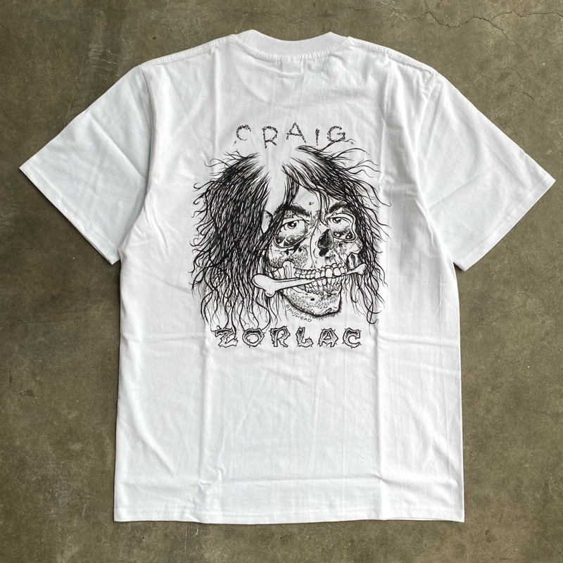(COD) Craig Zorlac Tshirt - White | Baju Skateboard