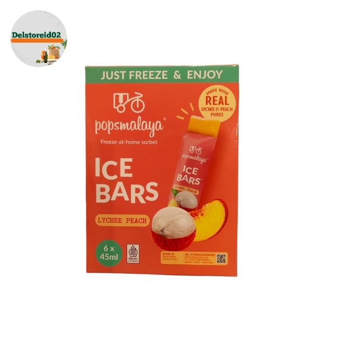 

Popsmalaya ice bars lychee peach 6 x 45 ml