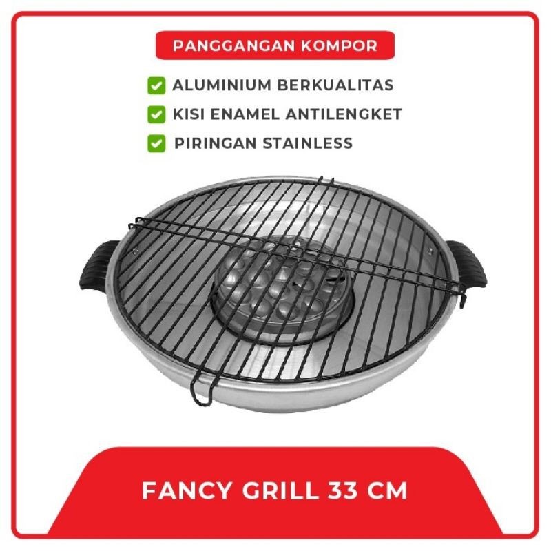 Promo FANCY GRILL LOGAM JAWA MASPION ORI Alat Bakar Panggang Murah Sosis Sate Daging Ikan Bubble COD