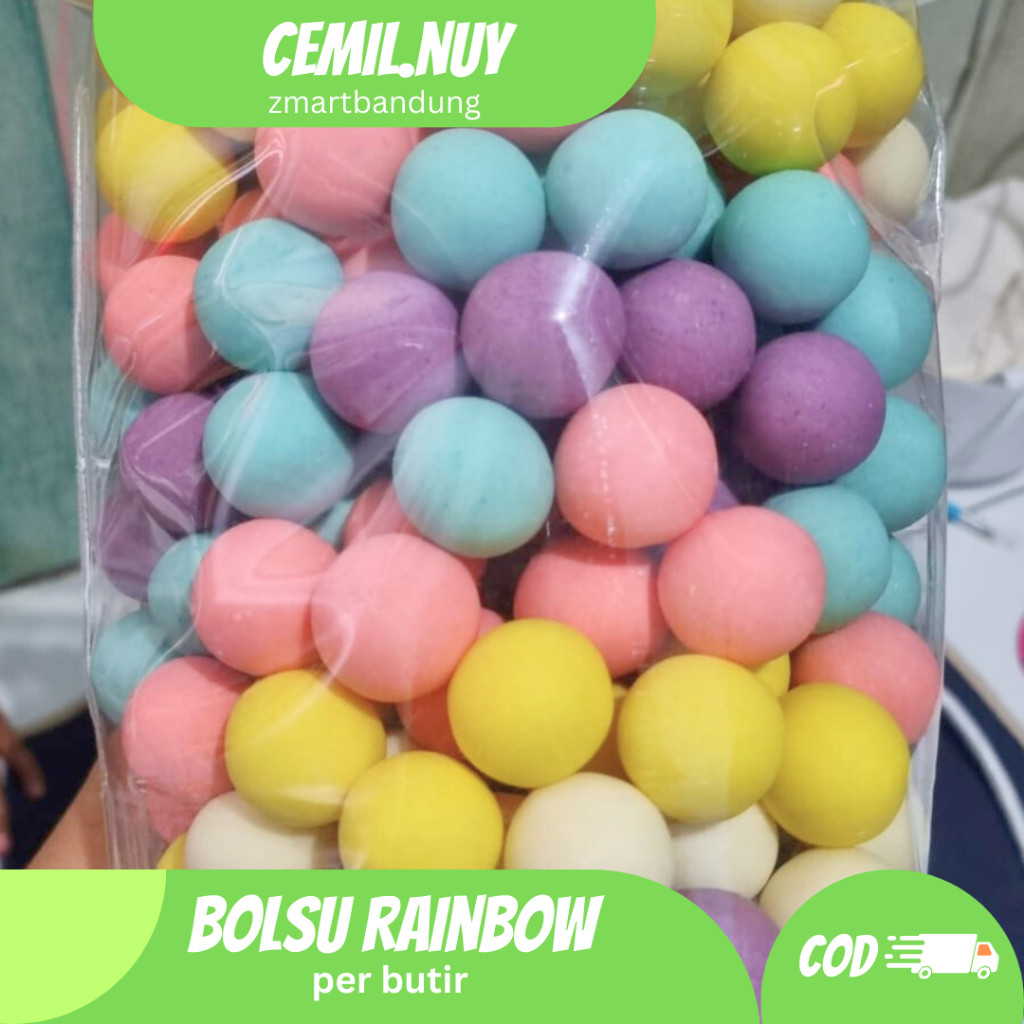 

ZMARTBANDUNG Bola Bola Susu Warna Warni Bolsu Rainbow Original Per Butir