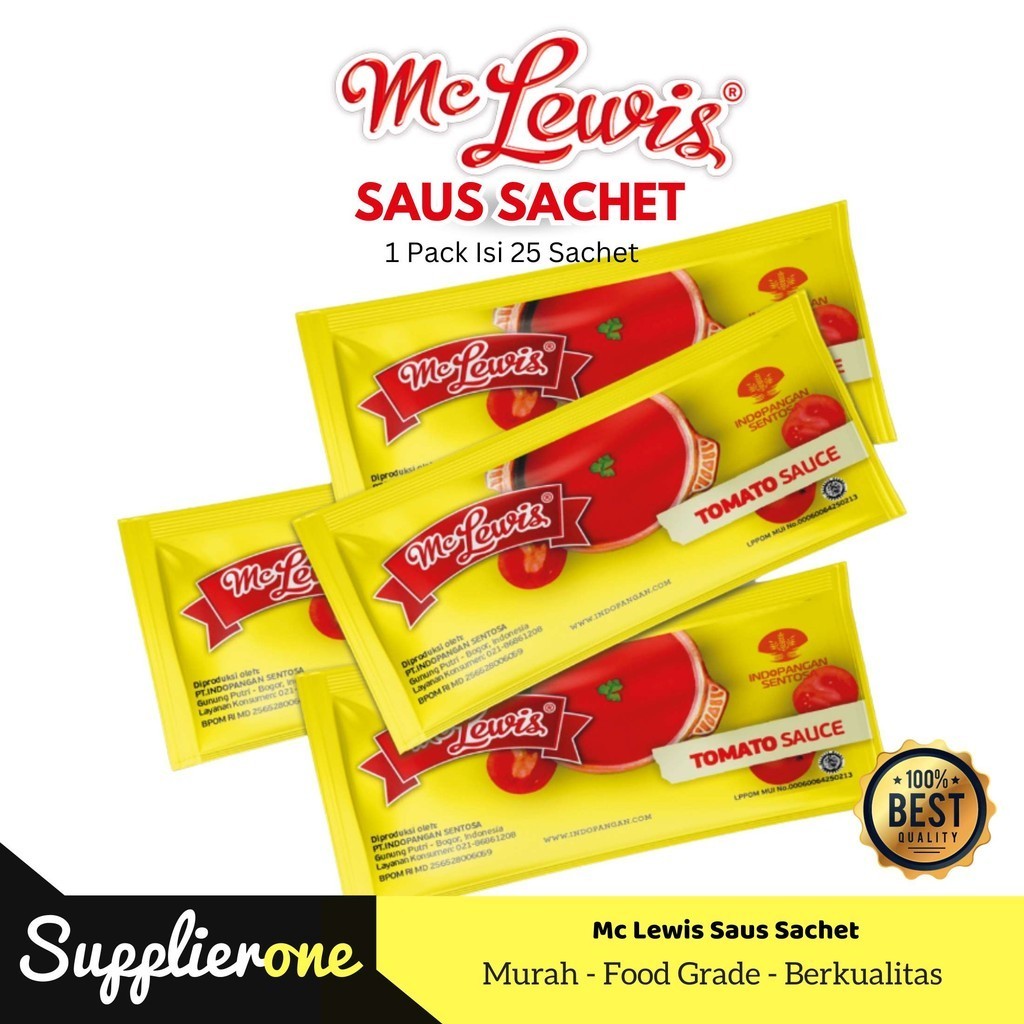 

Mc lewis Saus Sachet / Saus Tomat Sachet / Saus Sachet Isi 25pcs / Mc Lewis Saus tomat Sachet