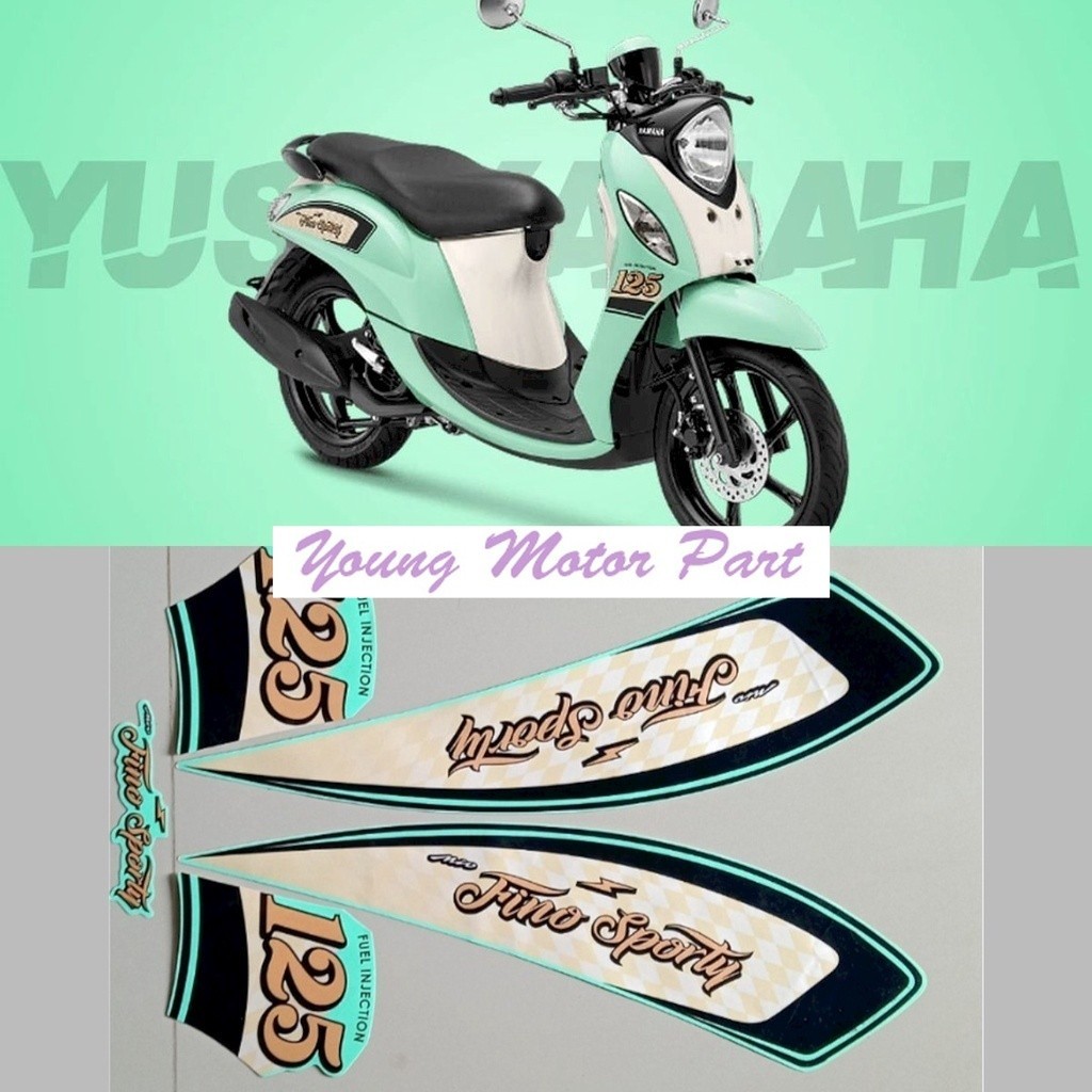 Striping stiker polet list motor yamaha Fino Sporty 125 fi 2021 Tosca list standar berkualitas termu