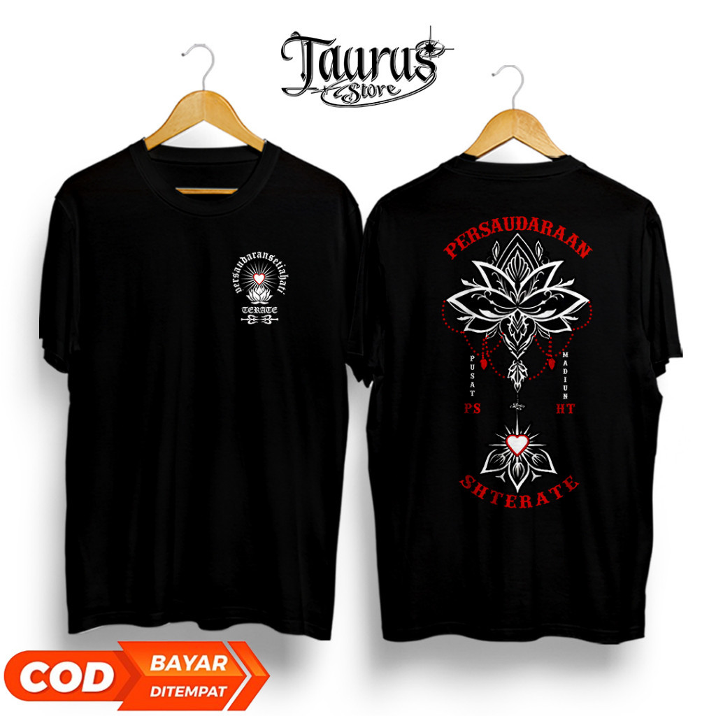 Clothing House KAOS PSHT BUNGA TERATE PUTIH HATI BERSINAR  -KAOS PSHT MURAH-KAOS TERATE-BAJU SH TERA