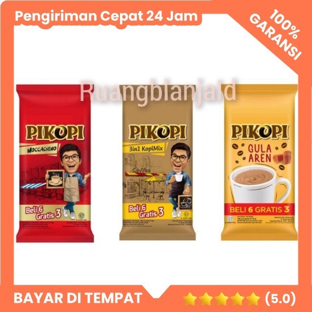 

Pikopi kopi sachet 9x20gr / Kopimix 3in1 / Gula Aren / Moccachino