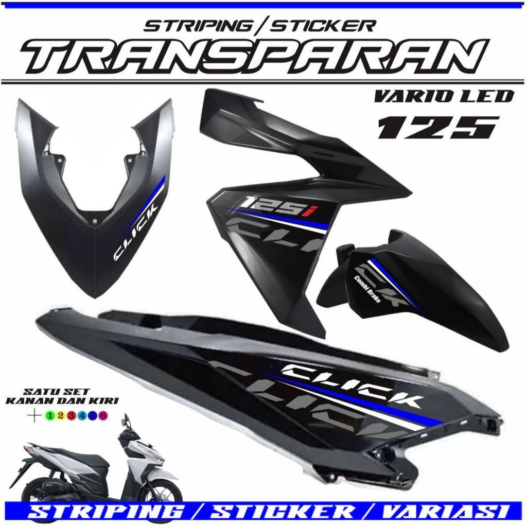 COD / STRIPING STIKER MOTOR VARIO LED 125 FI TRANSFARAN STIKER TRANSPARAN VARIO LED 125 STIKER