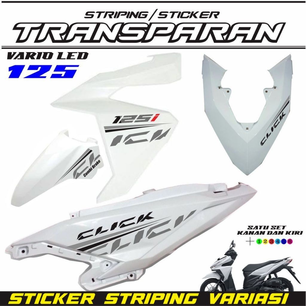 STRIPING CLICK VARIO LED 125 FI 2015 / 2017 TRANSFARAN STIKER STRIPING SETIKER