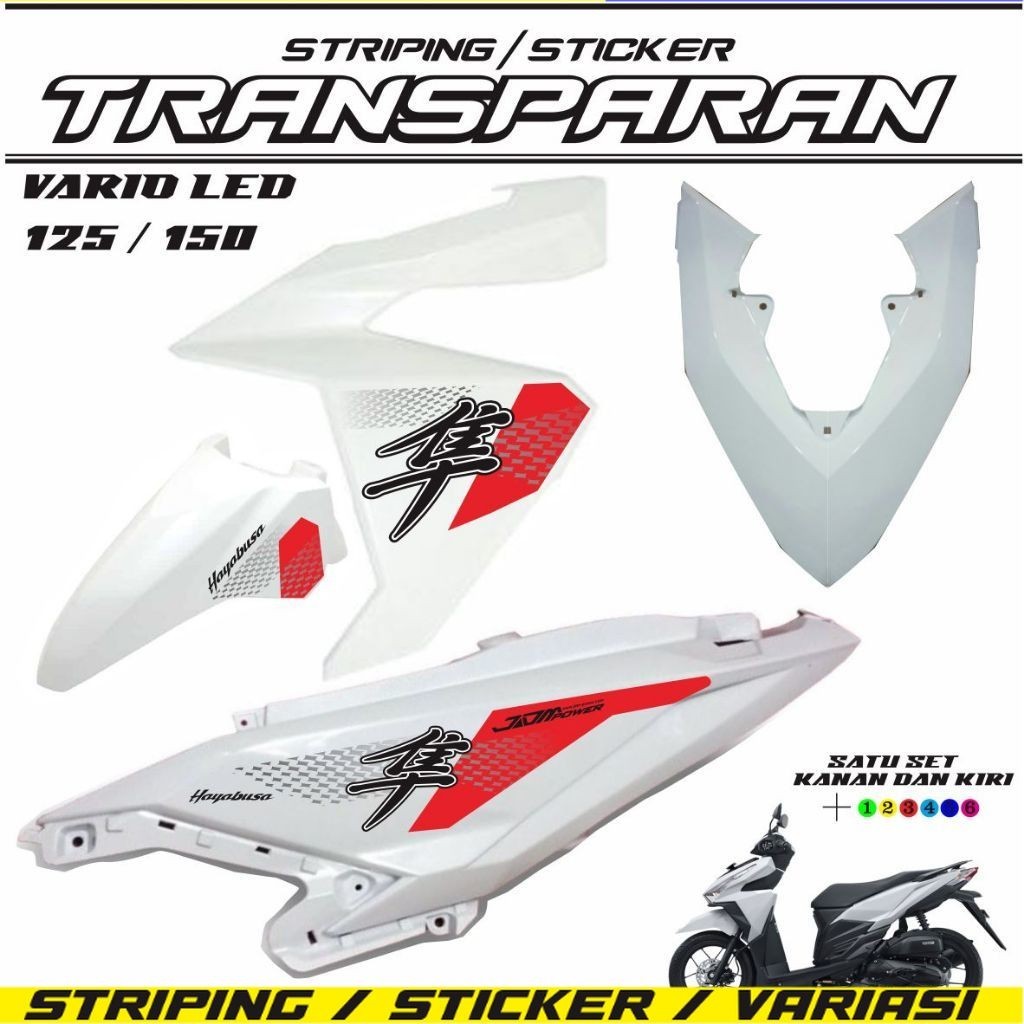 STRIPING STIKER TRANSPARAN VARIO  125/150 LED OLD HAYABUSA CUSTOM STIKER LIS MOTOR