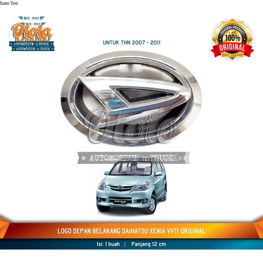 ORIGINAL Logo Depan Belakang Daihatsu Xenia VVTI