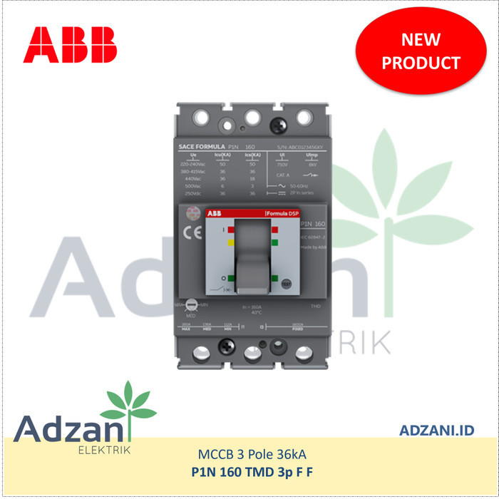 ABB MCCB 3P 63A 36kA Formula P1N TMD 1SDA116257R1