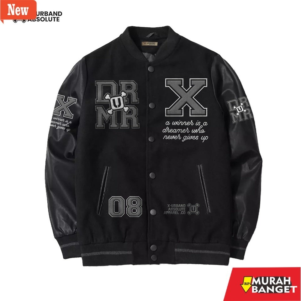 jaket kulit pria garut Jaket Varsity Dreamer / Jaket Varsity X Urband Hitam