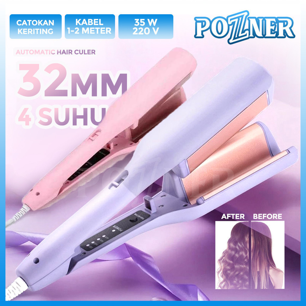 Catokan gelombang Catokan Wavy 32mm Pengeriting Rambut Keramik Catokan Keriting Style Korean Cepat P