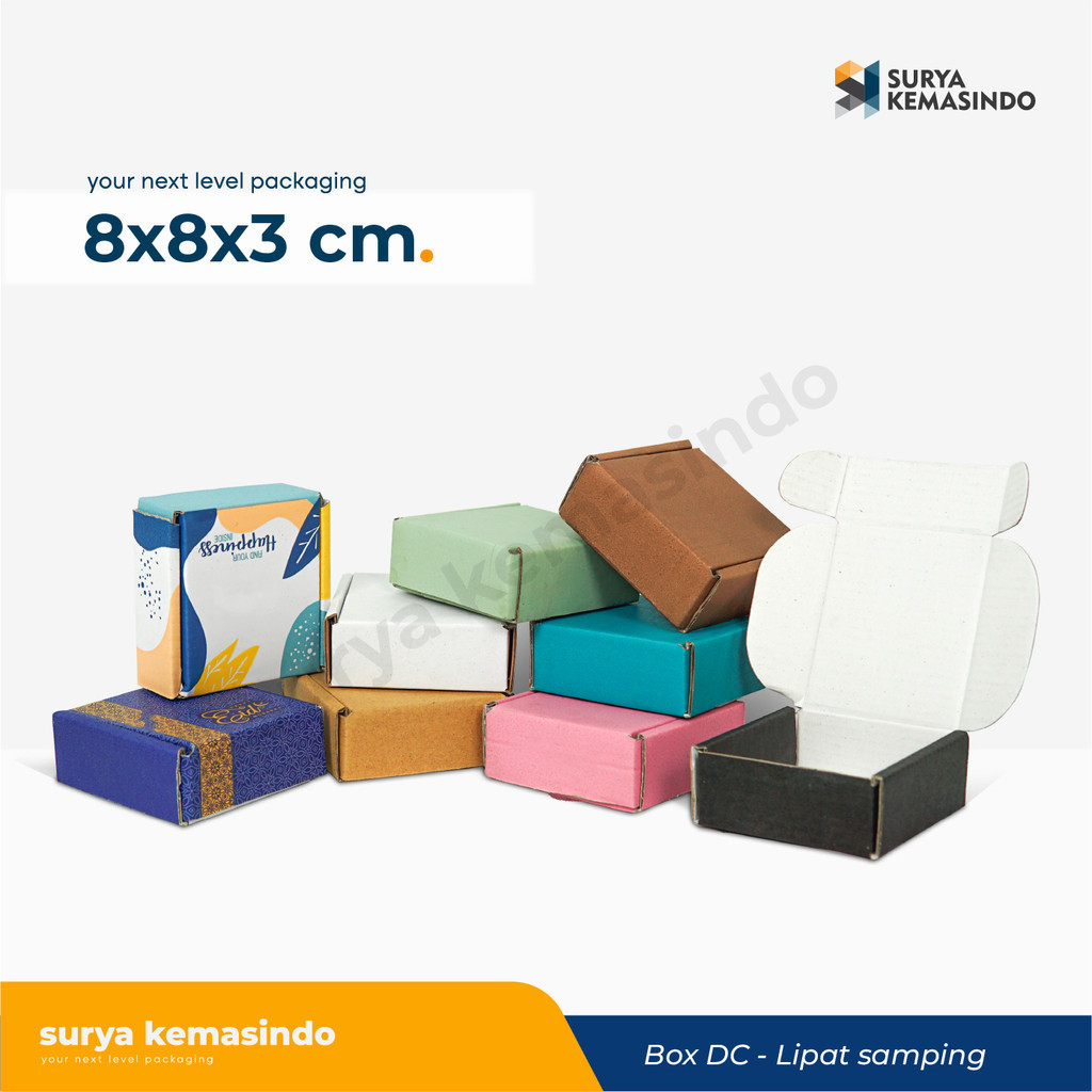 

Box 8X8X3 cm Kardus/Kardusmini/Karduskecil/Boxkecil/Karton/Kartonmini/boxmini/Kemasan/Hampers/Gift/tinggi3