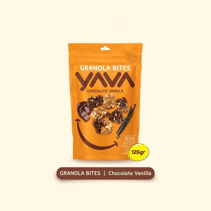 

YAVA Granola Bites Chocolate Vanilla 125gr Granola bite cokelat vanila