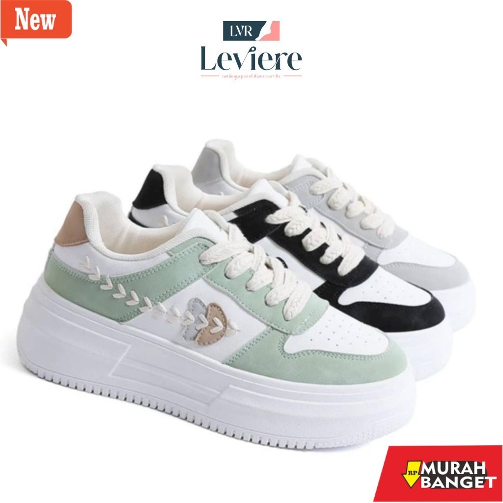Heels wanita yg lagi viral- FREE BOX LV0271 Sepatu Sneakers Wanita Sneakers Shoes Fashion Korea