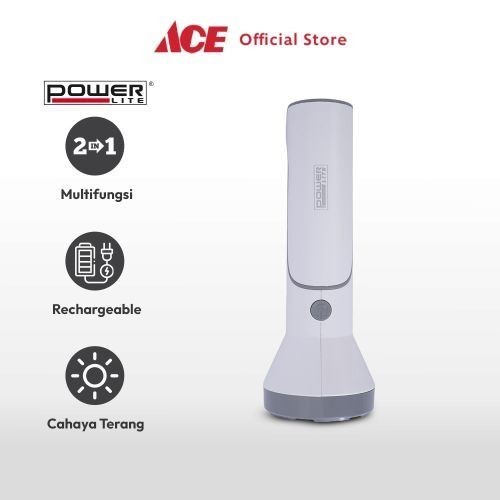 Powerlite Senter Dengan Lampu Meja Rechargeable Flashlight Emergency Lamp Lampu Camping Portable