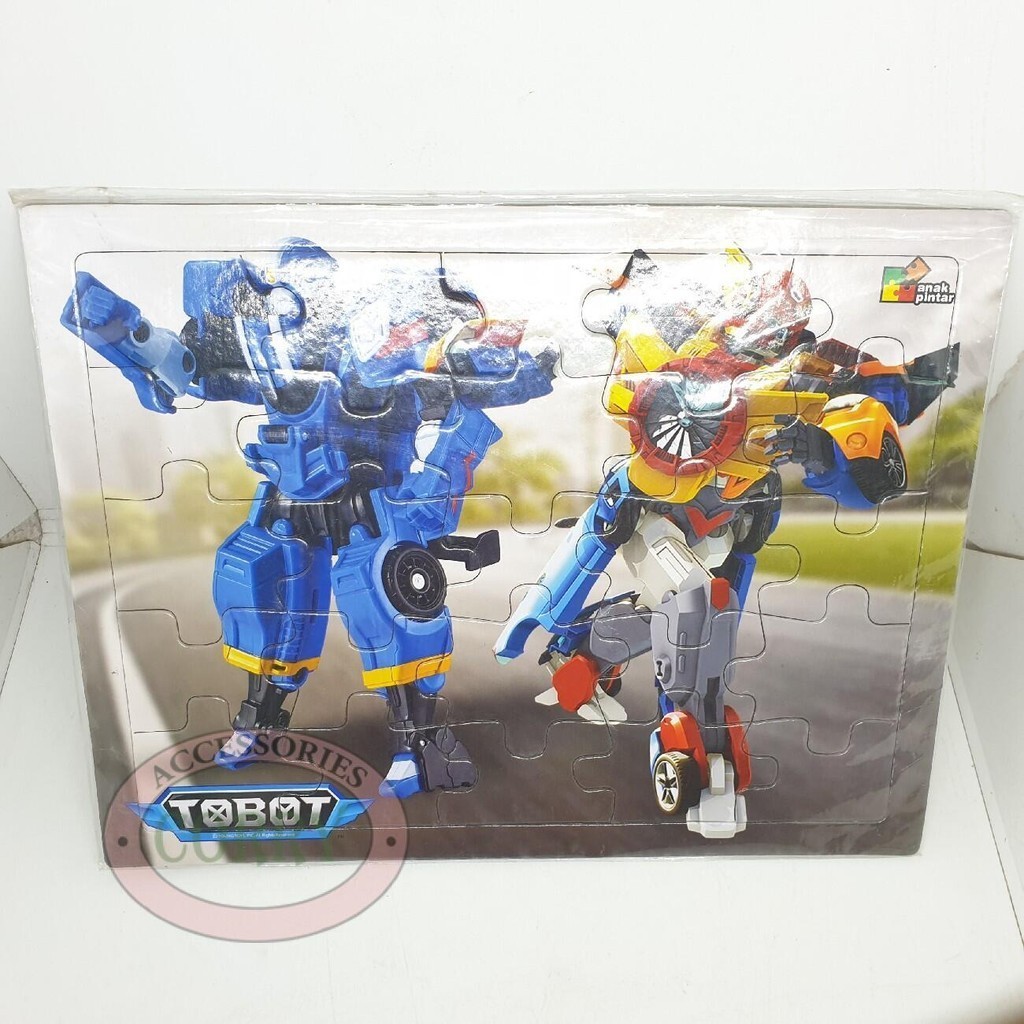 Mainan Anak Susun Puzzle Karton 20 X 30 Cm robot tobot Edukasi Murah Jigsaw