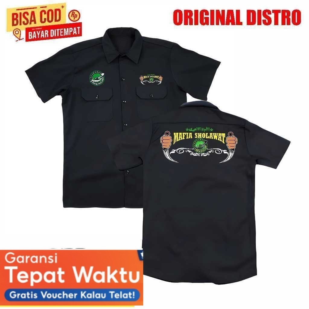 WORKSHIRT pendek MAFIA SHOLAWAT model terbaru distro - kemeja pendek casual MAFIS -ABAH ALI GONDRONG