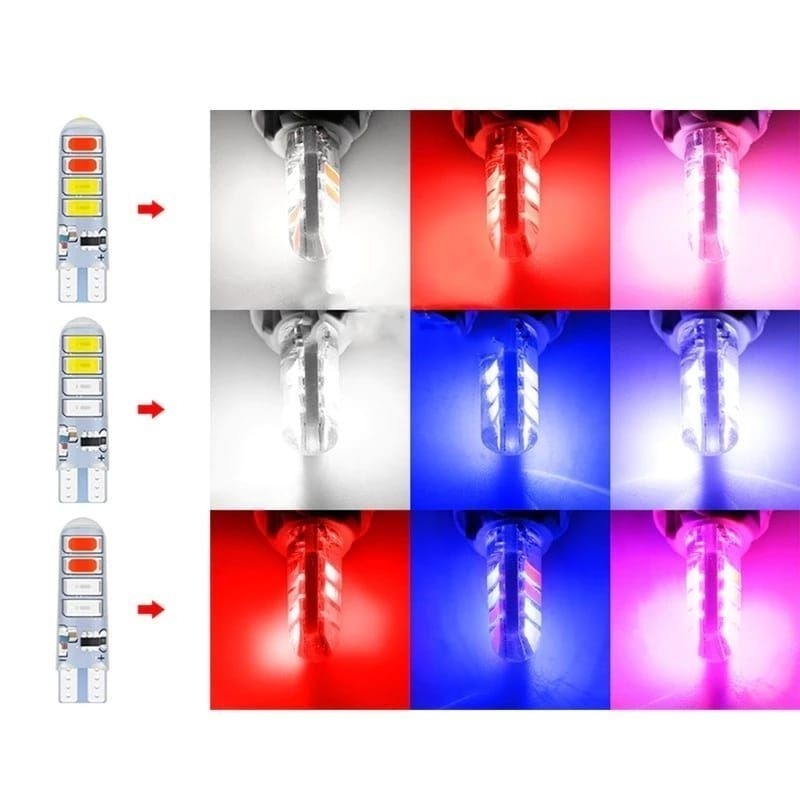 [ DELSER MOTOR ] TERLARIS SEPASANG LAMPU SEIN JELLY T10 2 WARNA 8 MATA LED 2TONE SEMUA MOTOR UNIVERS