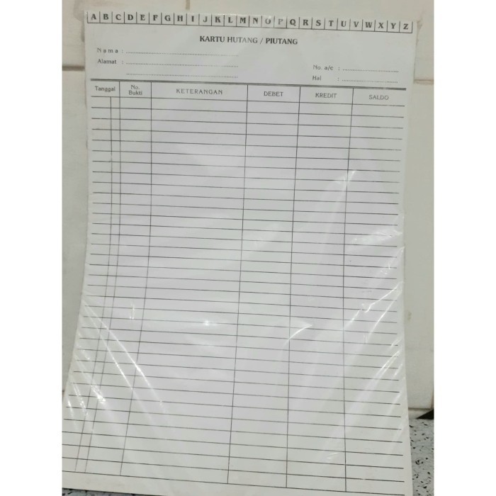 

Kartu Hutang Piutang Abjad Putih (isi 100 lembar)