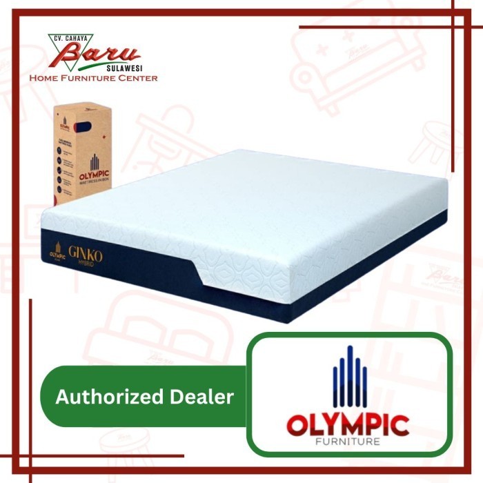 Kasur Busa / Alas Tidur / Matras In Box Olympic Ginko Hybrid Tebal 28cm (KHUSUS WIL MAKASSAR)