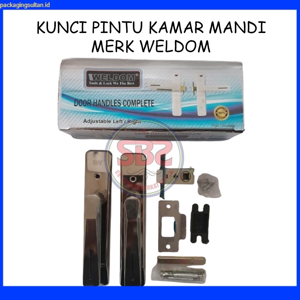 WELDOM KUNCI PINTU WC / KAMAR MANDI - HANDLE GAGANG KUNCI PINTU KAMAR MANDI TOILET WELDOM - CHROME