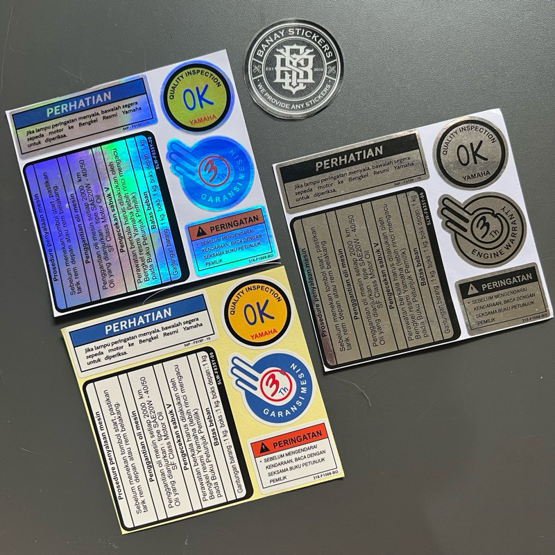 [ DELSER MOTOR ] STICKER WARNING PERINGATAN YAMAHA MIO XRIDE SOUL INDONESIA STIKER BOX FILTER SPAKBO