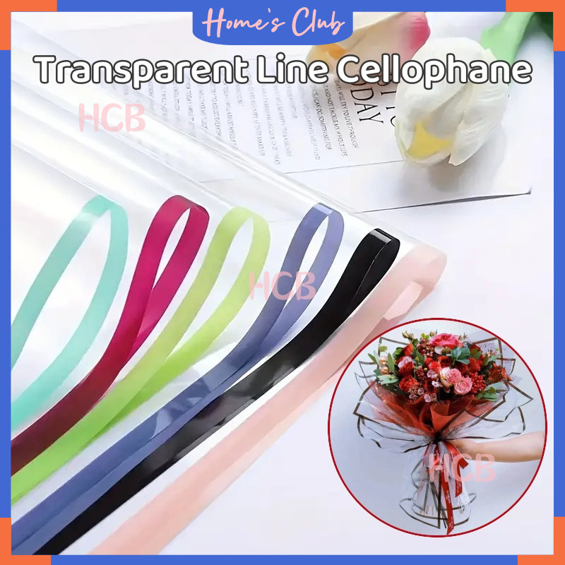 

HCB Transparent Line Cellophane / Cellophane / Floral Wrapping Paper / Flower Wrapping White Transparent Line Color