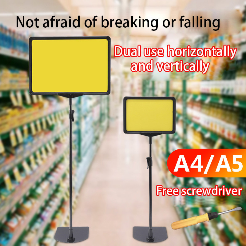 

A4 Both Vertical Horizontal View Height Adjustable Up Double-Sided 8.5x11 Inches Table Poster Display Sign Stand For Board Sign