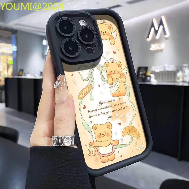 Angel horned teddy bear casing suitable for VIVO Y16 Y11 Y17 Y20 Y50 Y51 Y93 Y95 Y19 Y01 Y35 phone c
