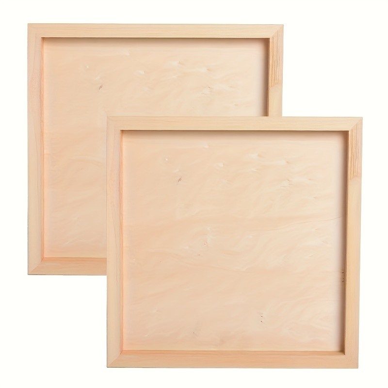 

2pcs 12x12inch Wooden Board, Square Wooden Board, Clay Picture Frame, Creative DIY Clay Picture Frame, Handmade Board