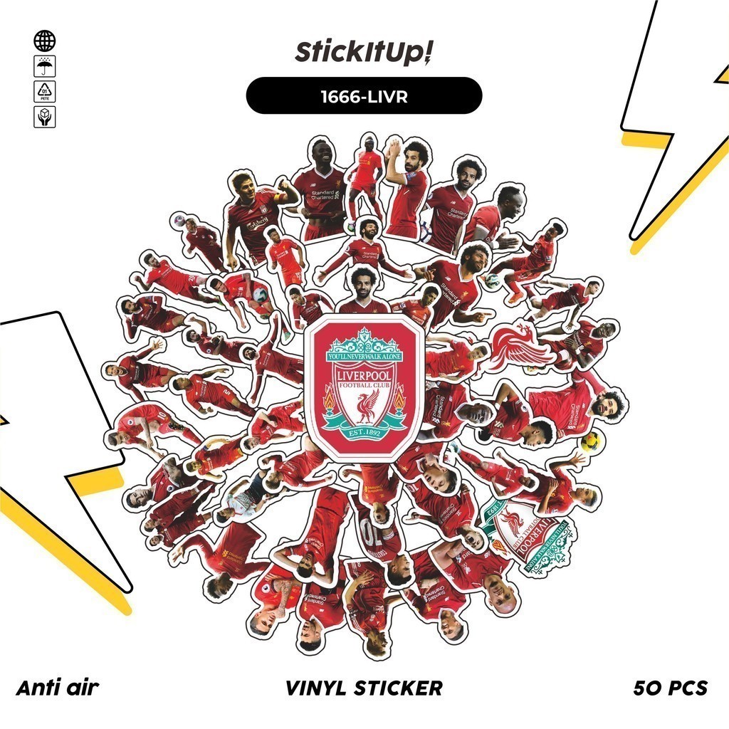 

COD✨ 100 Pcs Stiker FOOTBALL SERIES LIVERPOOL FC Lucu Anti Air Untuk Dekorasi Notebook Sepeda Skateboard Handphone DIY