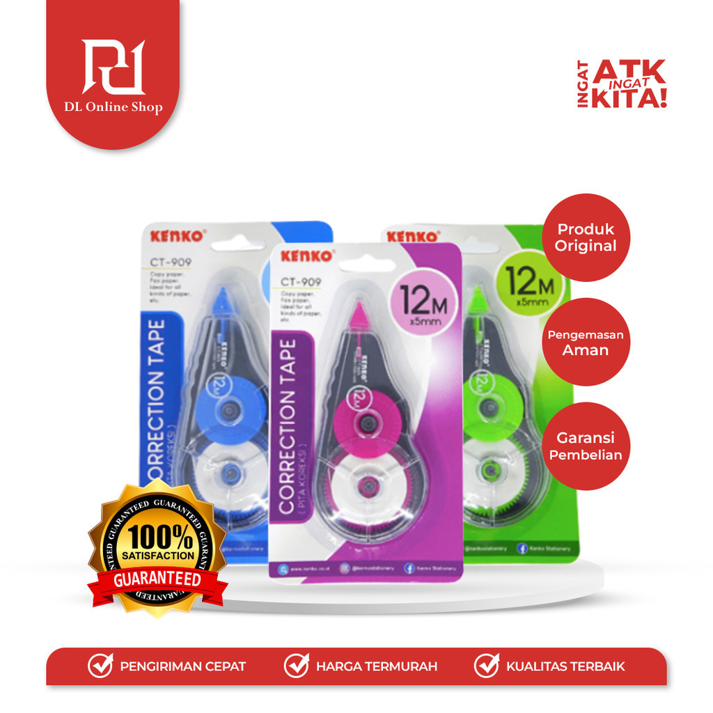 

KENKO PITA KOREKSI/ CORRECTION TAPE CT-909 [12M x 5mm] (1PC)
