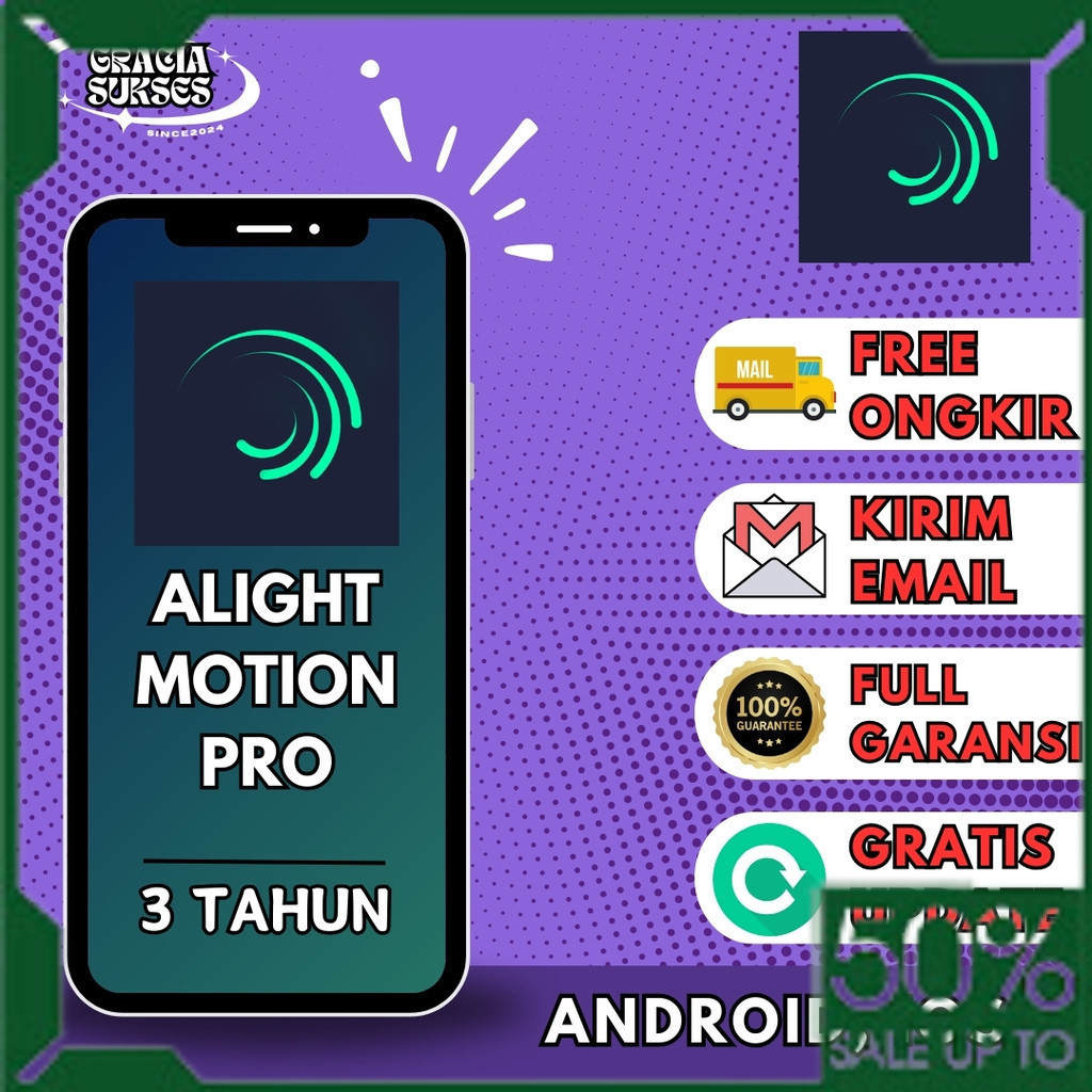Beli 2 Gratis 1 Alight Motion Pro 3 Tahun Android IOS | Unlock Semua Fitur Premium | Akun sharing Fu