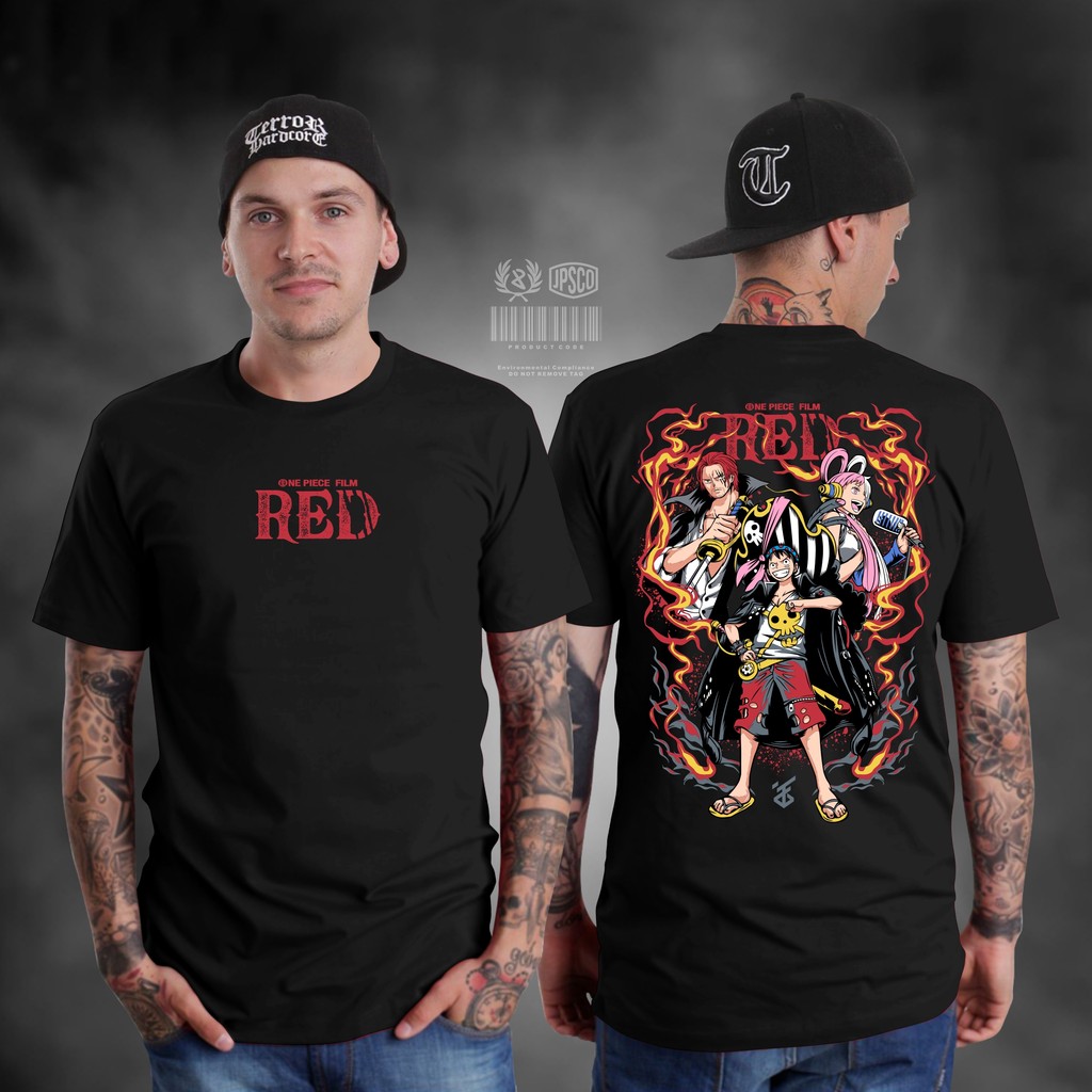 V-ChangeKaos Movie Red Tshirt Anime One Piece Akagami No ShankKaos katun  kaos santai pria gaya stre