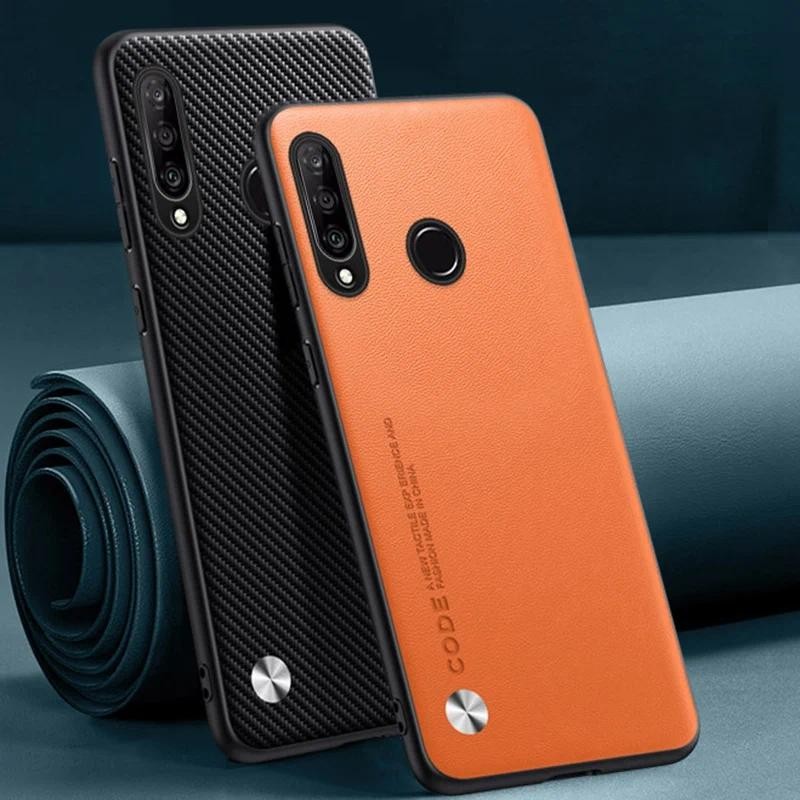 Untuk Huawei P Smart Z case Serat Karbon Kulit Silikon Perlindungan Penuh Penutup belakang Untuk Hua