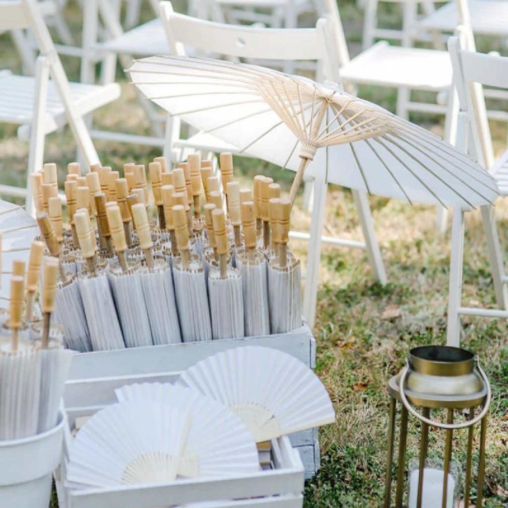 

Bakulanku1717 Payung Kertas Diy Ppayung Lukis 20/40/60Cm Diameter Putih Payung Lukis Polos