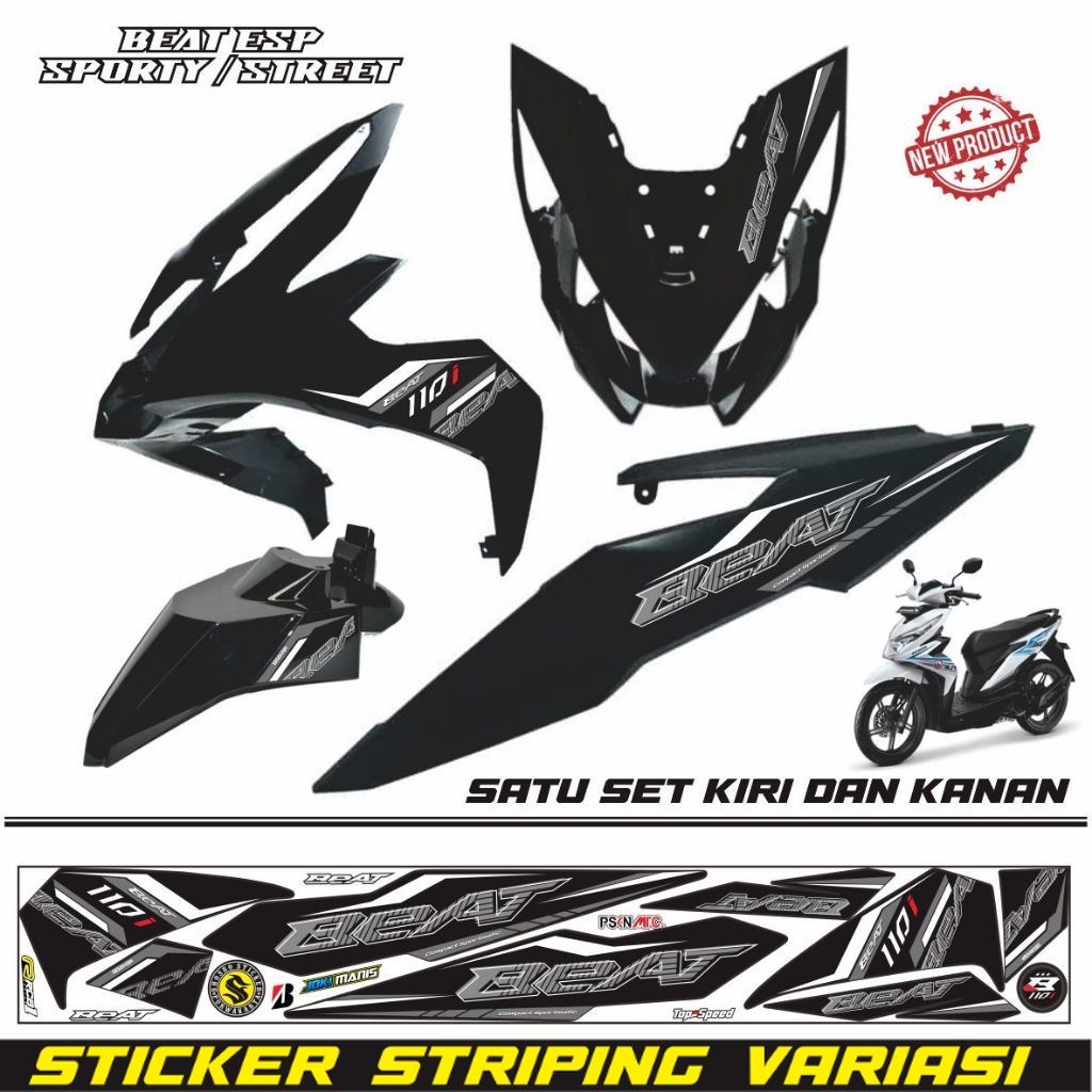 STIKER MOTOR HONDA BEAT ESP / BEAT STREET / STIKER VARIASI POLET POLET SIMPLE