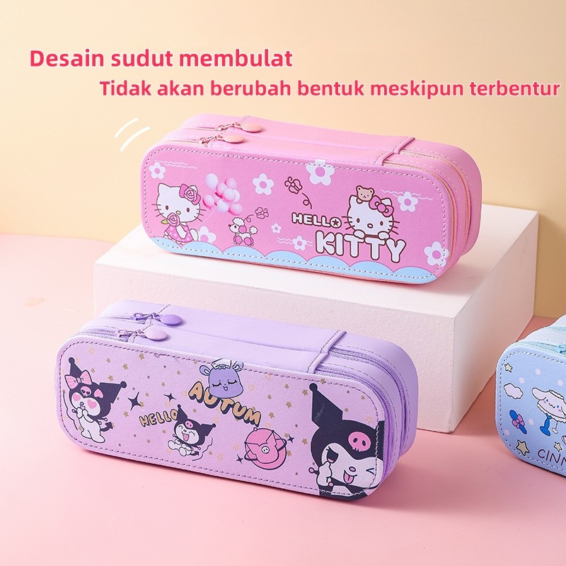 

Tas Pensil Kapasitas Besar Dua Lapis /Kotak Pensil Dekompresi Perempuan Lucu Lembut 3D/Tas Pensil Lucu Untuk Pelajar Melody Kuromi