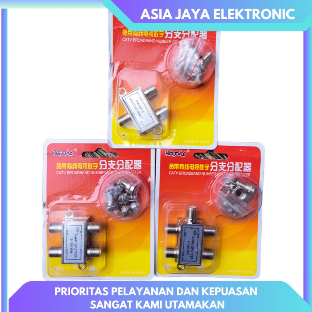 SPLITTER TV Alat Untuk Pararel Antena TV Sambungan Kabel Antena Cabang 2/3/4
