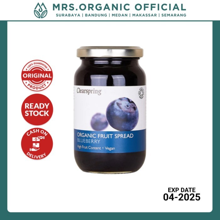 

Selai Buah Organik Clearspring Organic Blueberry Fruit Spread 280g